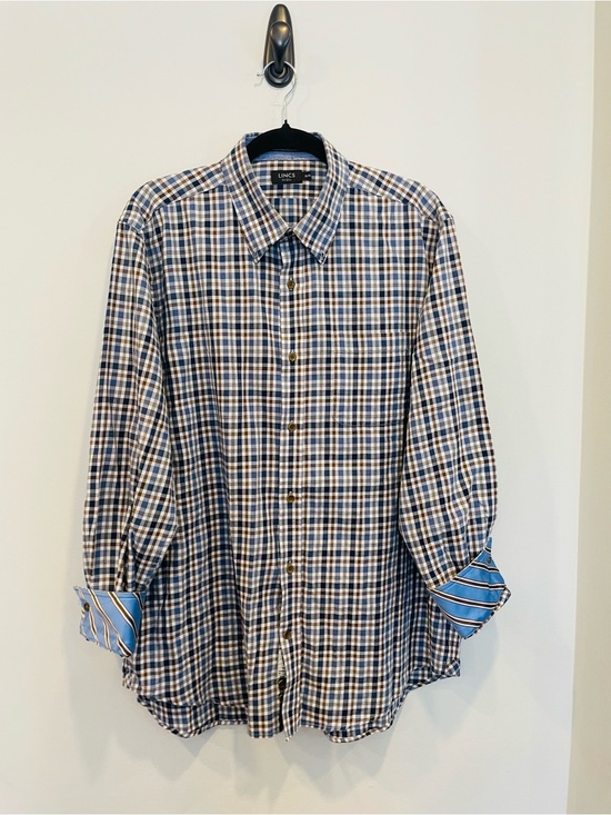 Lincs Other - Lincs DC & co Blue and White Plaid Button-Down Shirt